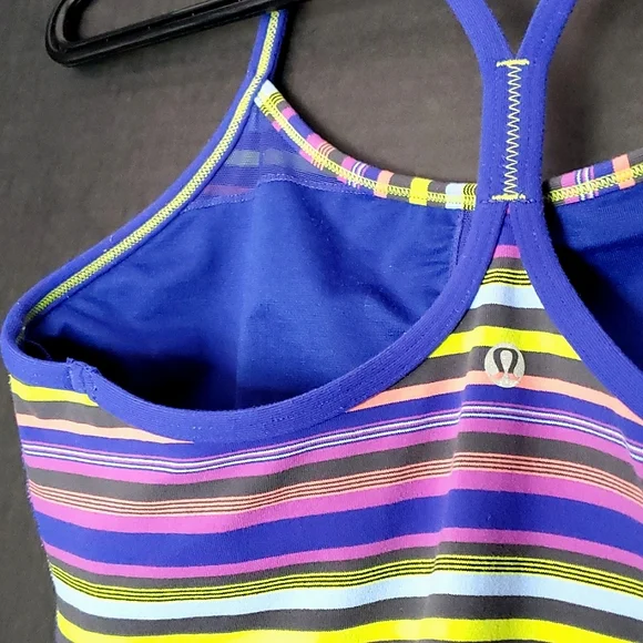Rare Lululemon Strappy Power Y Tank Top - Size 8 (New Condition) Y2K Stipes - Picture 7 of 10